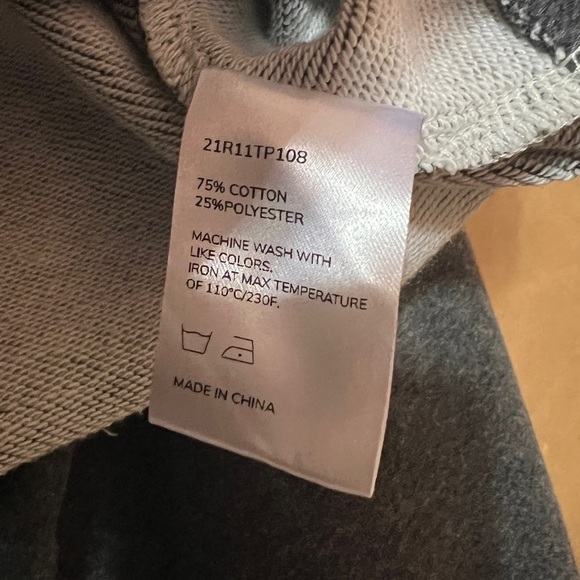 Nap Loungewear | Mock Neck Crop Top Twist Pullover Sweatshirt Dark Grey Size L - Picture 13 of 13